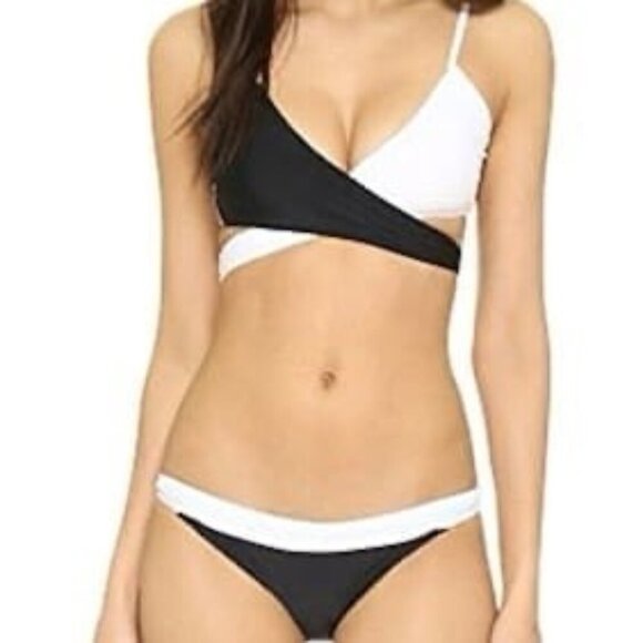 NWT Diane Von Furstenberg colorblock criss cross bikini set - Picture 1 of 6
